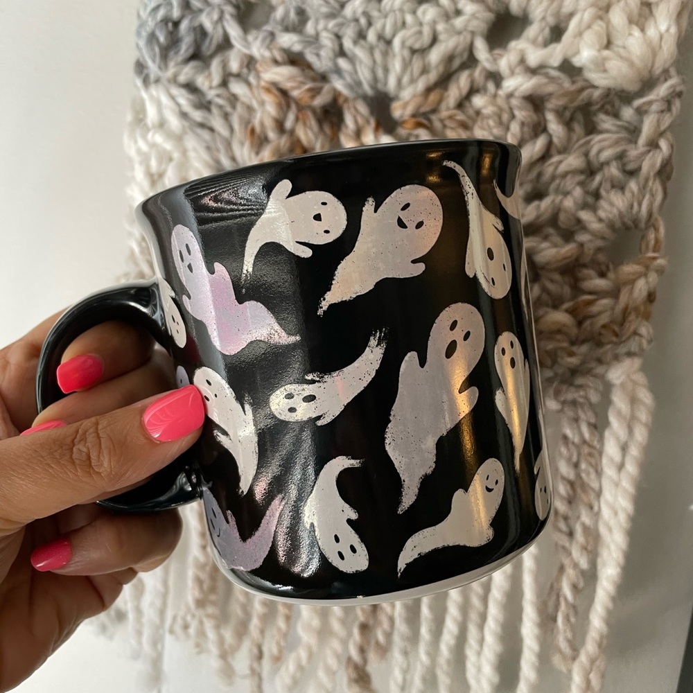 Iridescent Ghost Halloween Coffee Mug NWT
